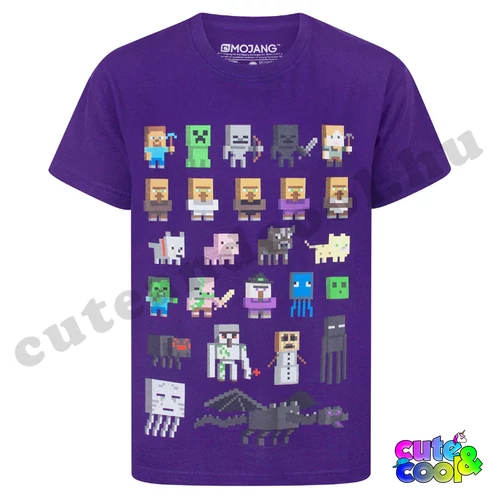 Minecraft characters purple T-shirt