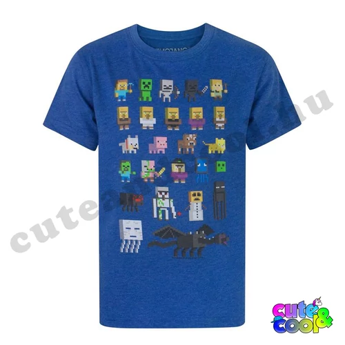 Minecraft characters blue T-shirt