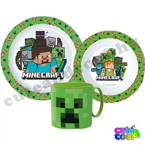 Minecraft étkészlet tányérszett