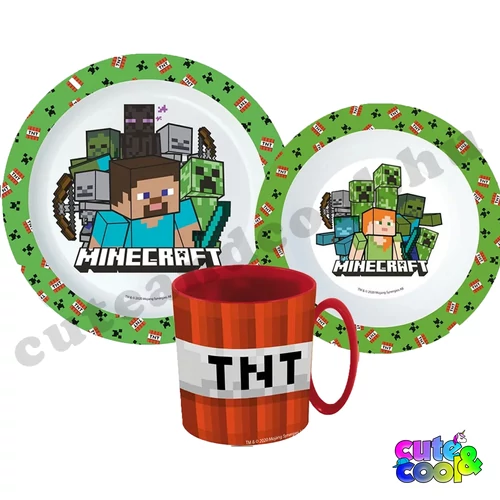 Minecraft műanyag étkészlet