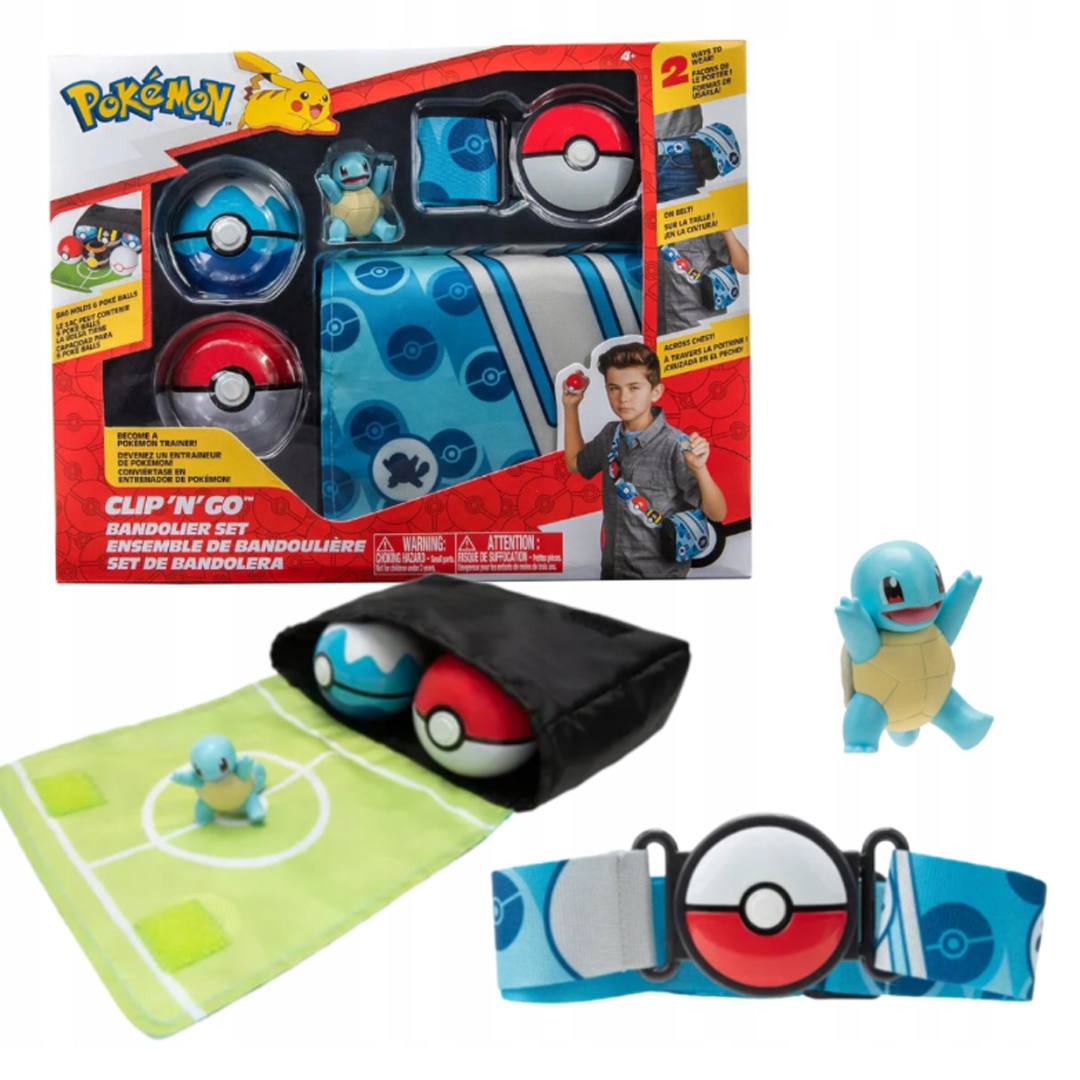 Pokémon Clip 'N' Go side bag with Poké Balls and Squirtle