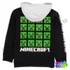 Minecraft striped pattern Creeper hooded sweater