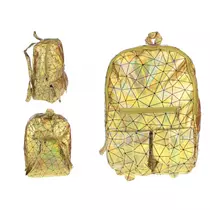 Hologram backpack with geometric pattern - gold