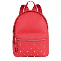 Women faux leather backpack - red