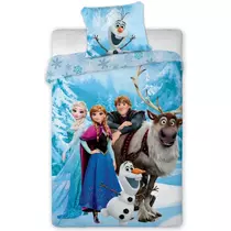 Frozen blue cotton bed linen