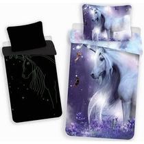 Unicorn glowing cotton bed linen