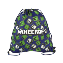 Minecraft blue drawstring gym bag