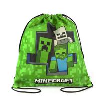 Minecraft green drawstring gym bag