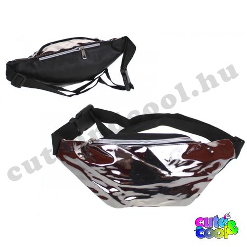 Silver hologram belt bag - graphite