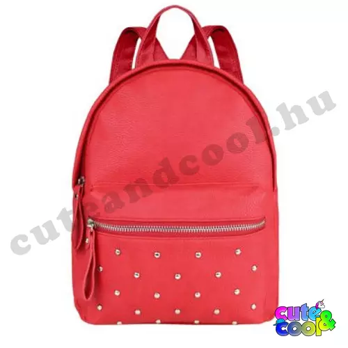 Women faux leather backpack - red