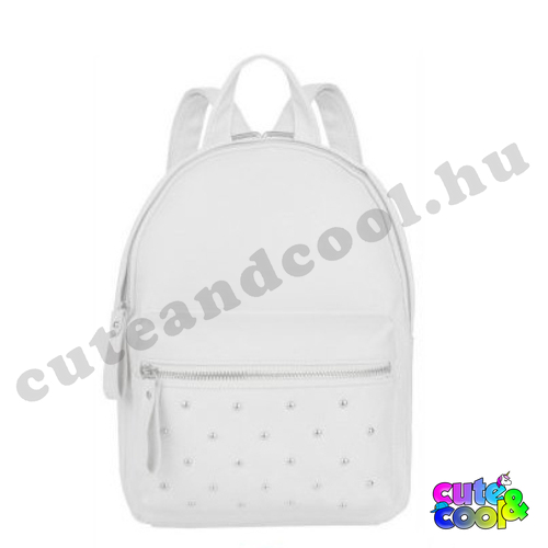 Women faux leather backpack - white