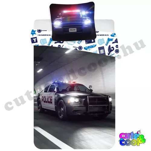 Police car cotton bed linen