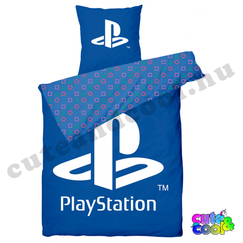 PlayStation blue cotton bed linen