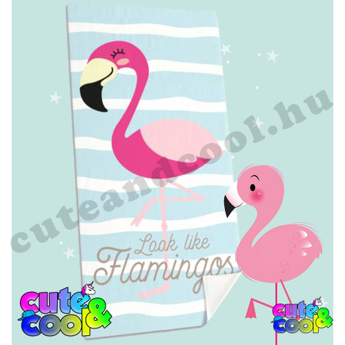 Flamingós strandtörölköző