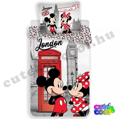 Minnie & Mickey London cotton bed linen