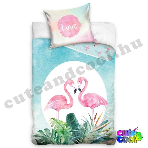 Flamingo cotton bed linen