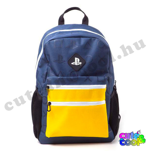 PlayStation blue-yellow school bag