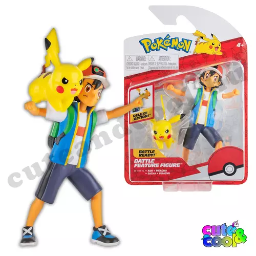 pokémon pikachu és ash játékfigurák