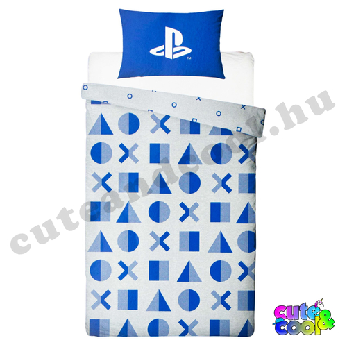PlayStation blue-white controllers iconic bed linen