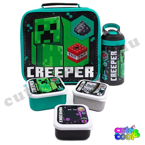 minecraft uzsonnatáska szett szendvicsdobozokkal kulaccsal iskolába