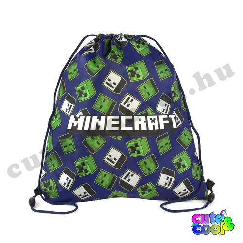 Minecraft blue drawstring gym bag