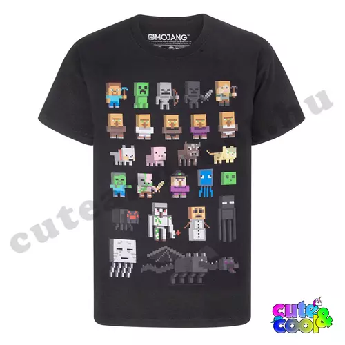 Minecraft characters black T-shirt