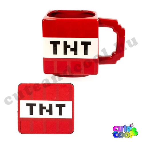 Minecraft TNT ceramic mug with placemat