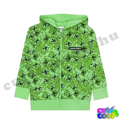 Minecraft Creeper pattern green zip hoodie