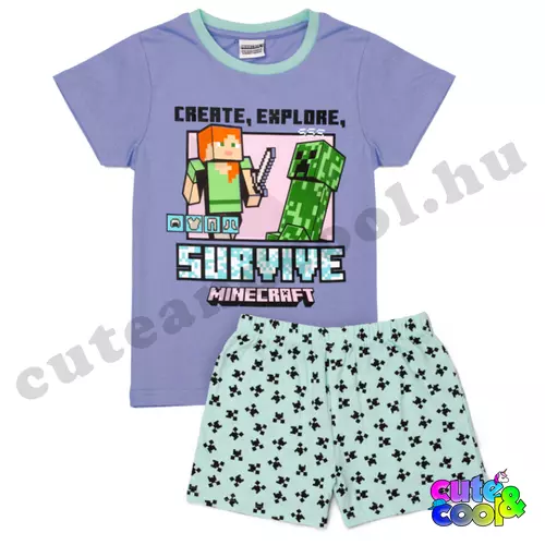 Minecraft Alex-Creeper purple girls pjyamas