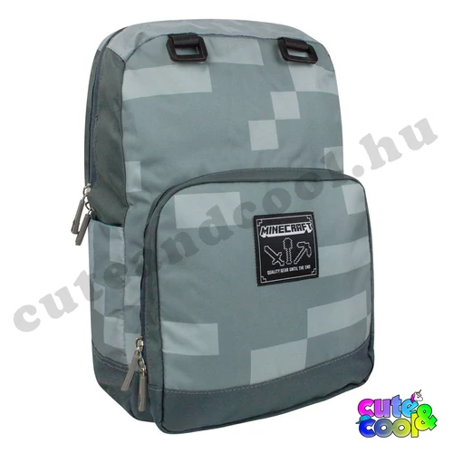 Minecraft gray school bag